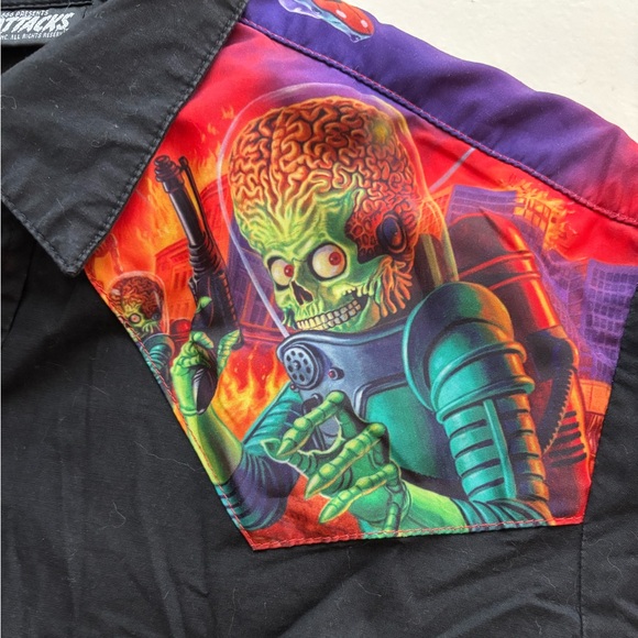 Kreepsville Mars Attack Button down Shirt - Picture 3 of 8
